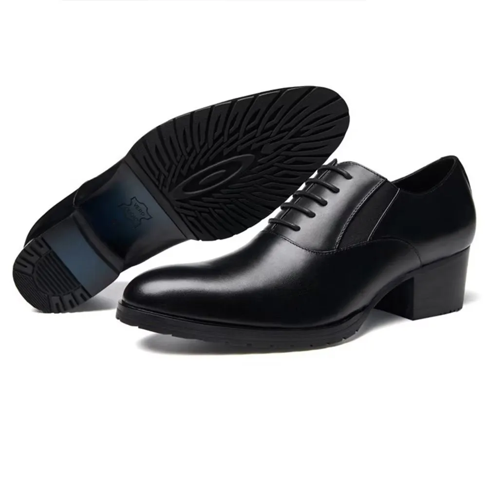 Embossed Elegance Pointed Toe Oxford Dress Shoes