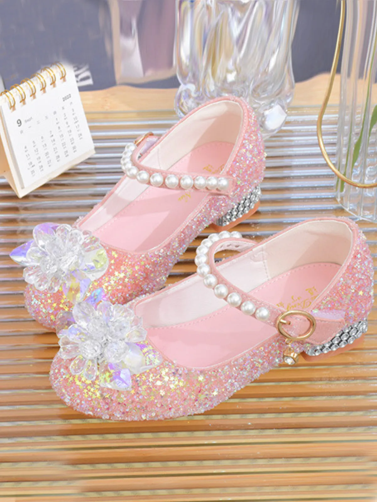 Enchanted Girl Pearl Strap Sparkling Mary Jane Shoes By Liv and Mia