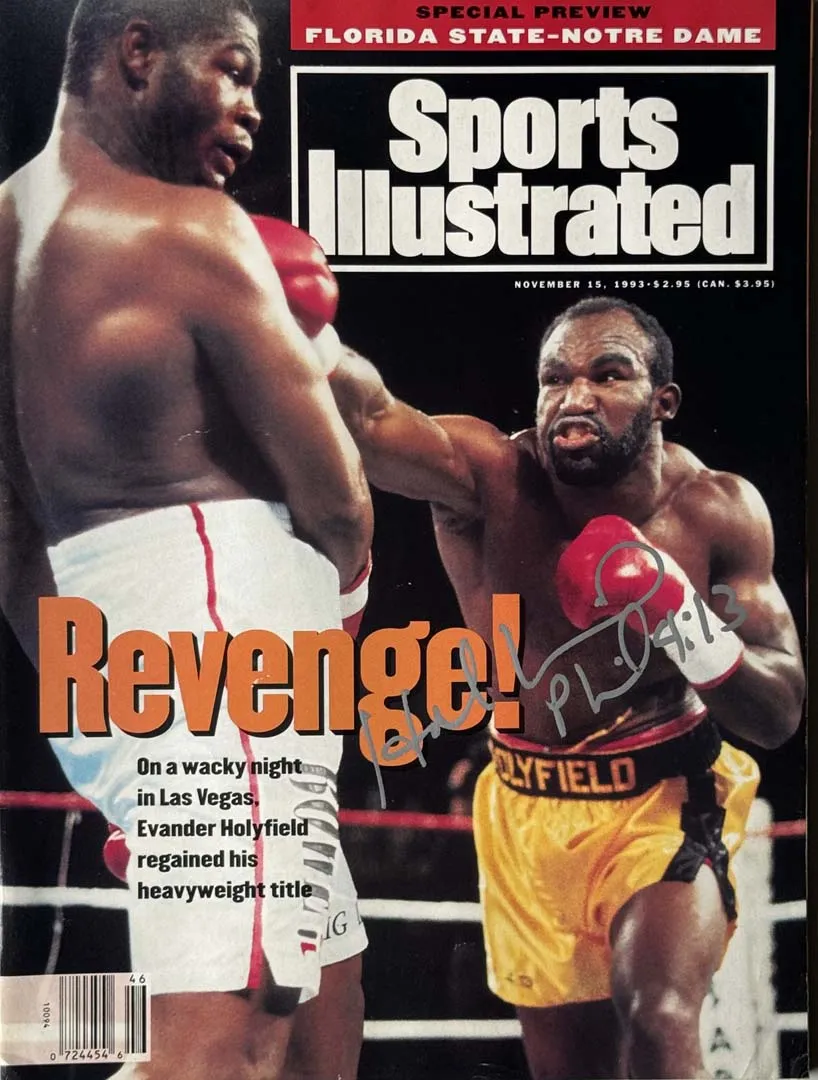 Evander Holyfield Signed Sports Illustrated Phil 4:13 Inscription 11/15/1993 Issue (JSA)