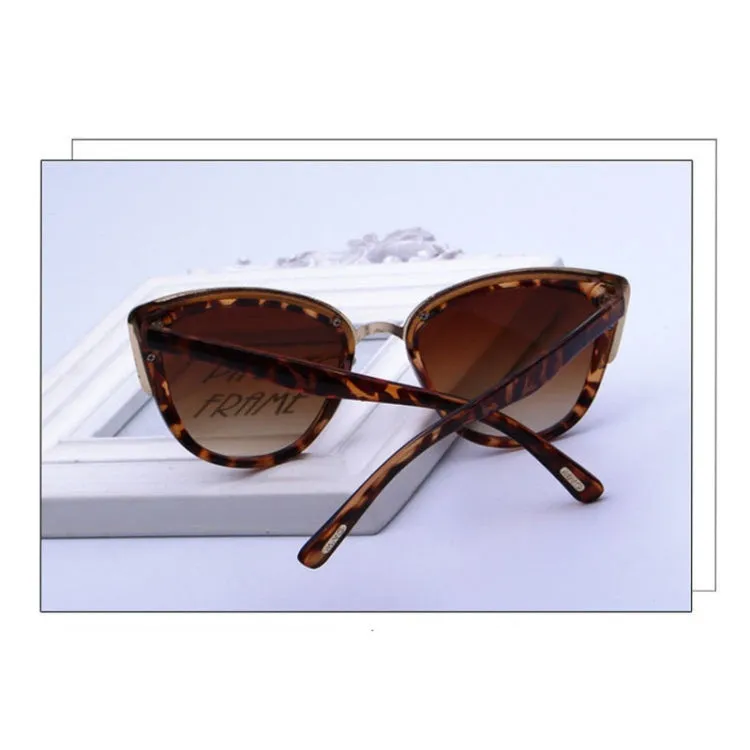 Fashion Cat Eye  Vintage Gradient Glasses UV400 Sunglasses for Ladies(Brown)