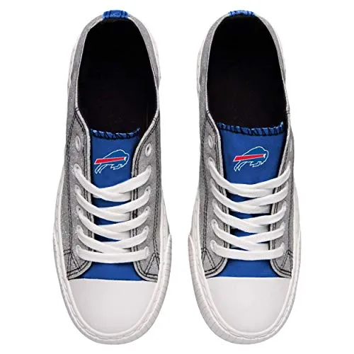 FOCO Buffalo Bills NFL Womens Glitter Low Top Canvas Shoes - 7