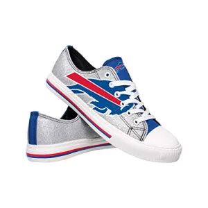 FOCO Buffalo Bills NFL Womens Glitter Low Top Canvas Shoes - 7