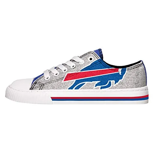 FOCO Buffalo Bills NFL Womens Glitter Low Top Canvas Shoes - 7