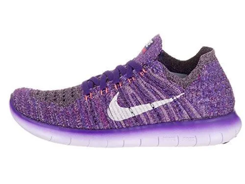 Free Rn Flyknit Grnd Purple/Wht/Brt Mng/Plm Fg Running Shoe 9 US