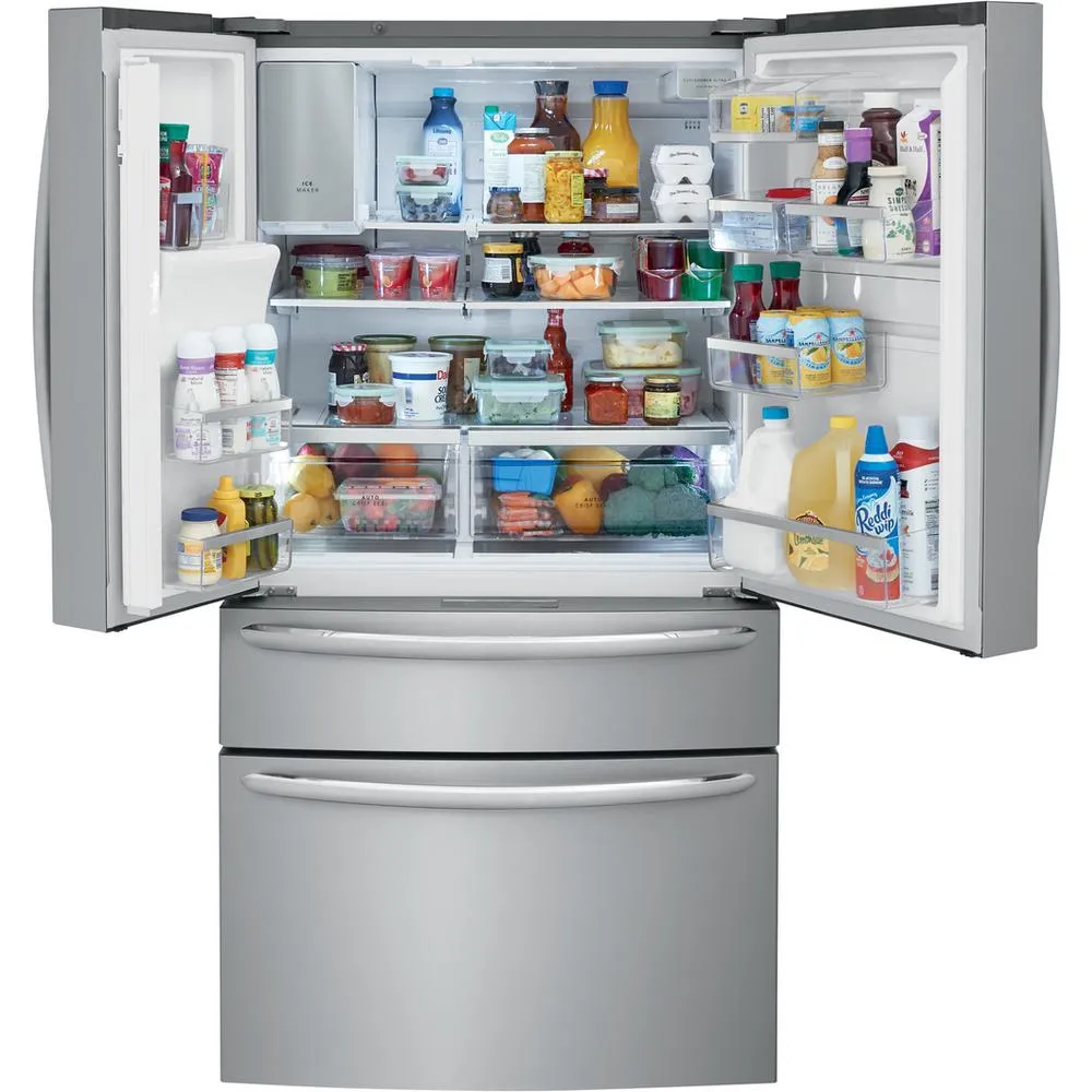 Frigidaire - 36 in. W 21.7 cu. ft. 4-Door French Door Refrigerator - Stainless Steel