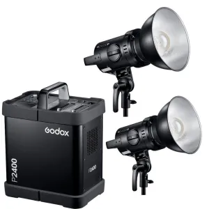 Godox P2400 Pack 2400ws 2 x 2400P Flash Head Kit - Bundle