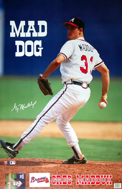 Greg Maddux "Mad Dog" Atlanta Braves Poster - Marketcom Inc. 1993