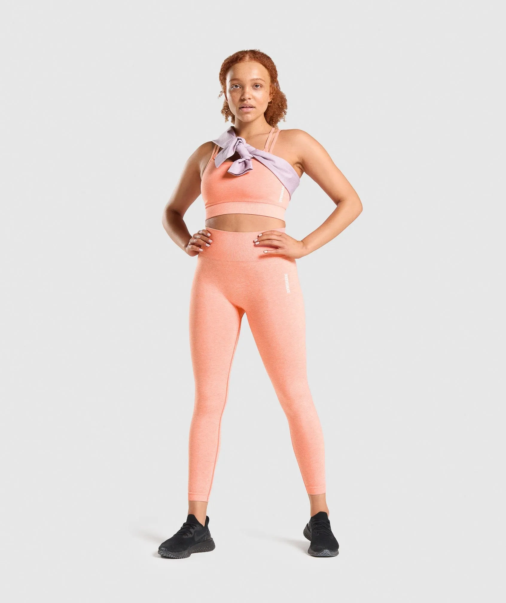 Gymshark Adapt Marl Seamless Sports Bra - Orange