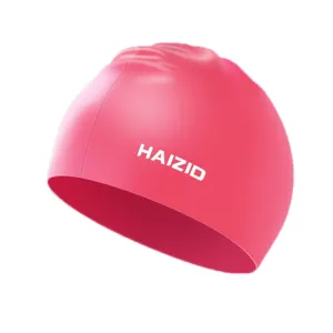 HAIZID Silicone Waterproof Oversized Swimming Cap, Color: Rose Red 55g