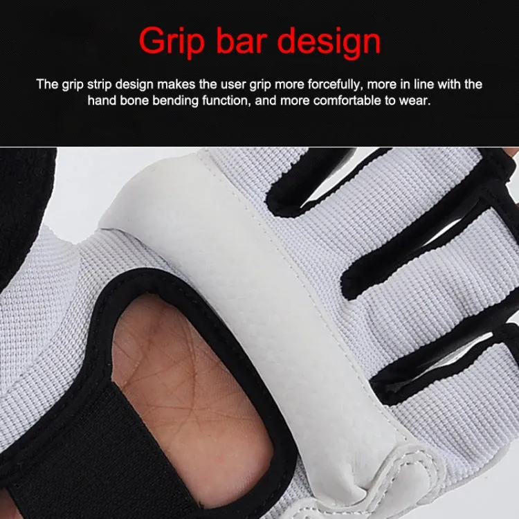 Half Fingers Adults Sandbag Training Boxing Gloves PU Leather Fitness Sparring Taekwondo Gloves, SIZE:M