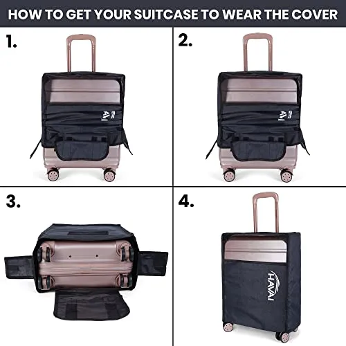 HAVAI Suitcase Storage Protector - Store your suitcase Safely (30 Inch), Navy Blue, Pack of 1