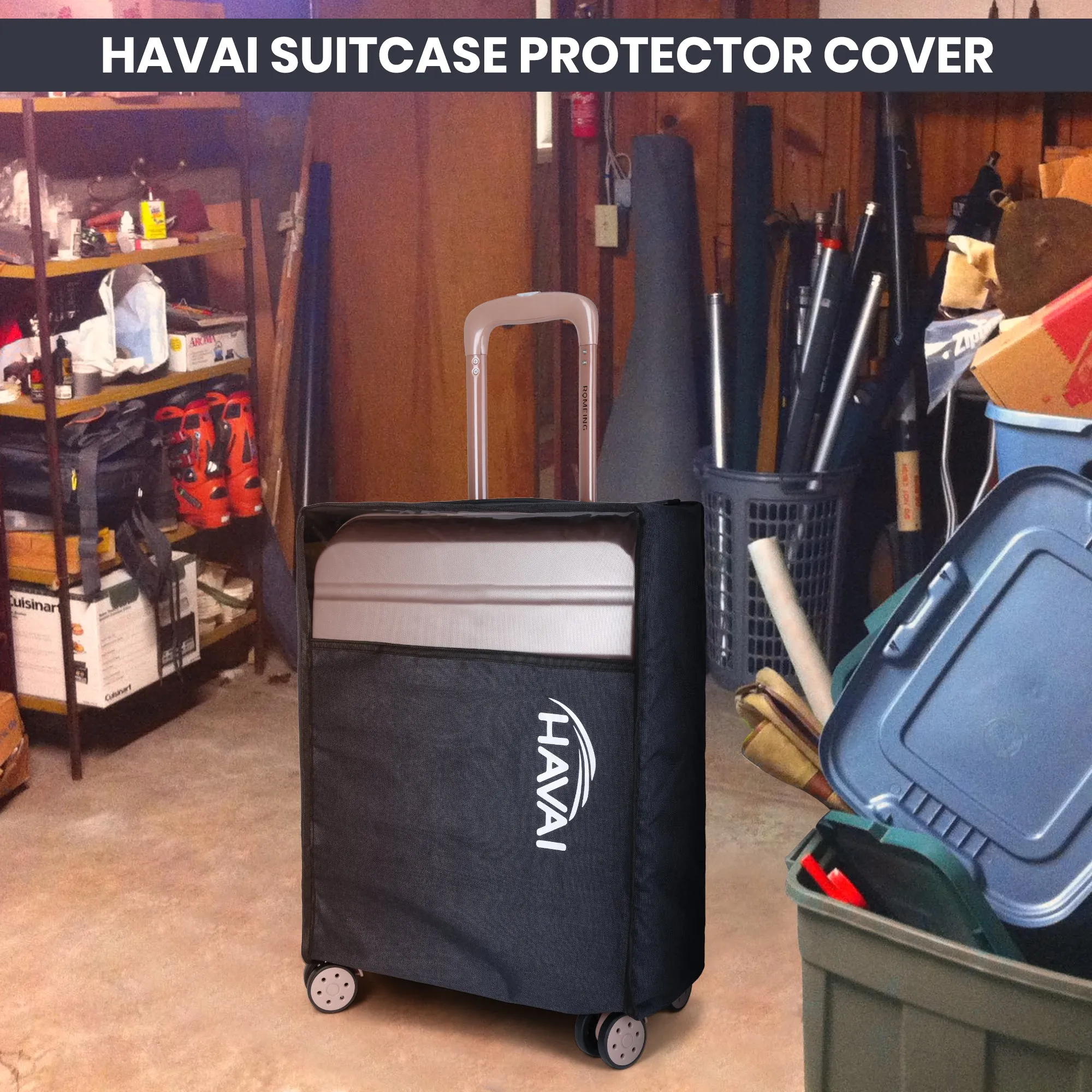 HAVAI Suitcase Storage Protector - Store your suitcase Safely (30 Inch), Navy Blue, Pack of 1