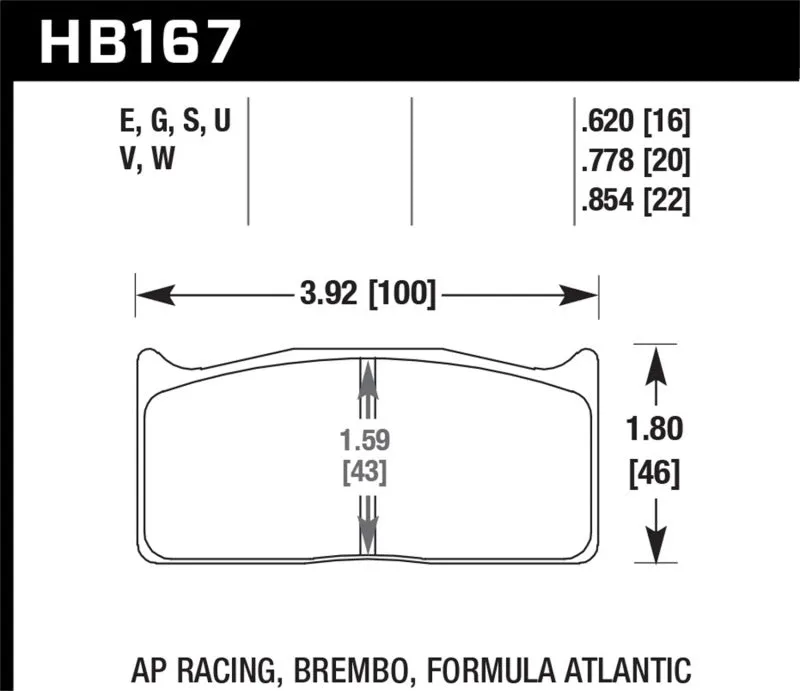 Hawk DTC-60 Race Brake Pads - Brembo 16mm - HB167G.620