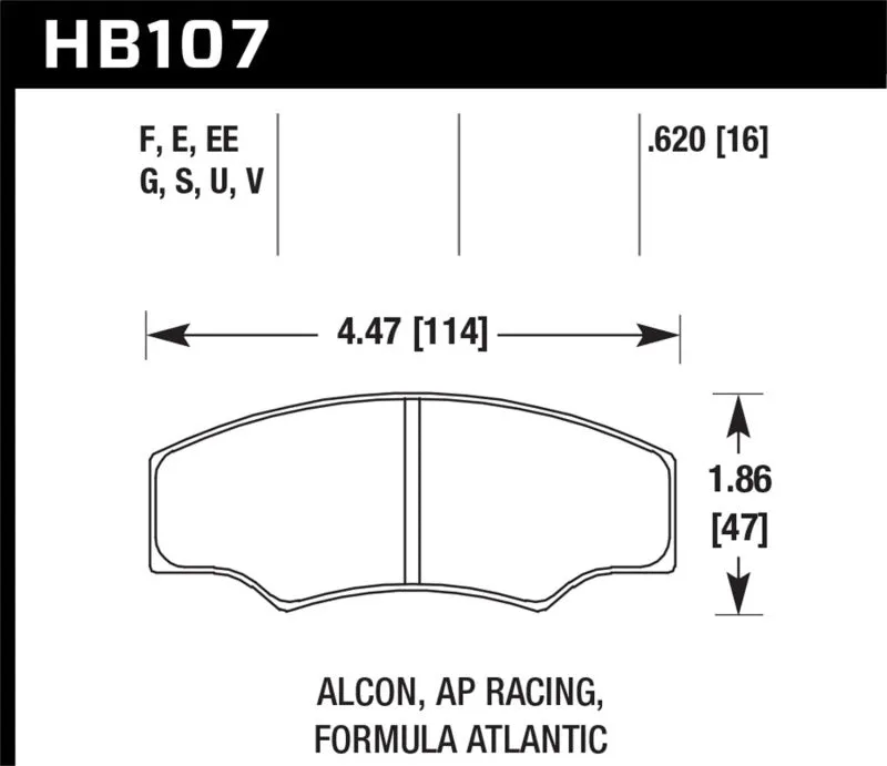 Hawk DTC-60 Race Brake Pads - CP2361/CP3228/CP5104/CP5144 AP Racing - HB107G.620