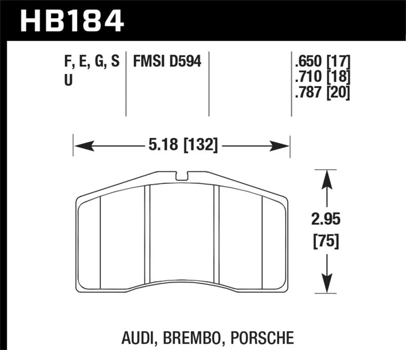 Hawk DTC-60 Race Front Brake Pads - 01-03 Audi S8 / 94-98 Porsche 911 993 Turbo - HB184G.650