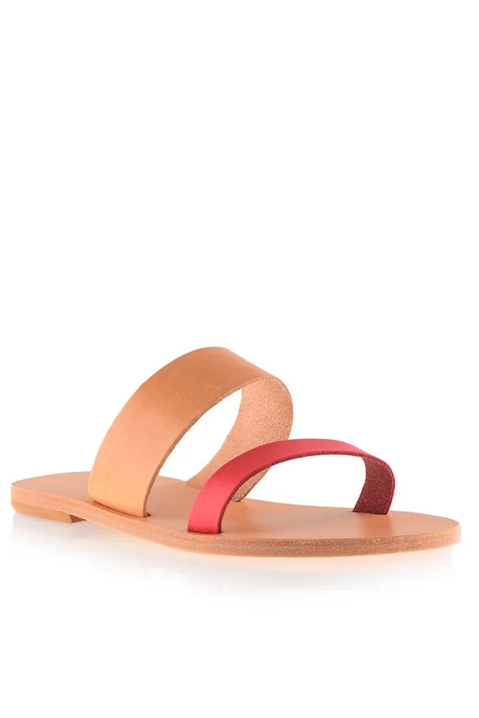 Helena Coral Beige Leather Sandals