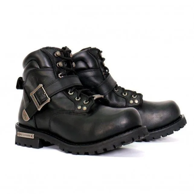 Hot Leathers BTM1007 Men's Black 6-inch Logger Leather Boots with