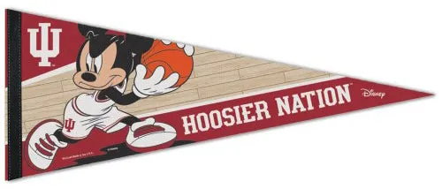 Indiana Hoosiers Basketball "Mickey Mouse Point Guard" Official Disney NBA Premium Felt Collector's Pennant - Wincraft Inc.