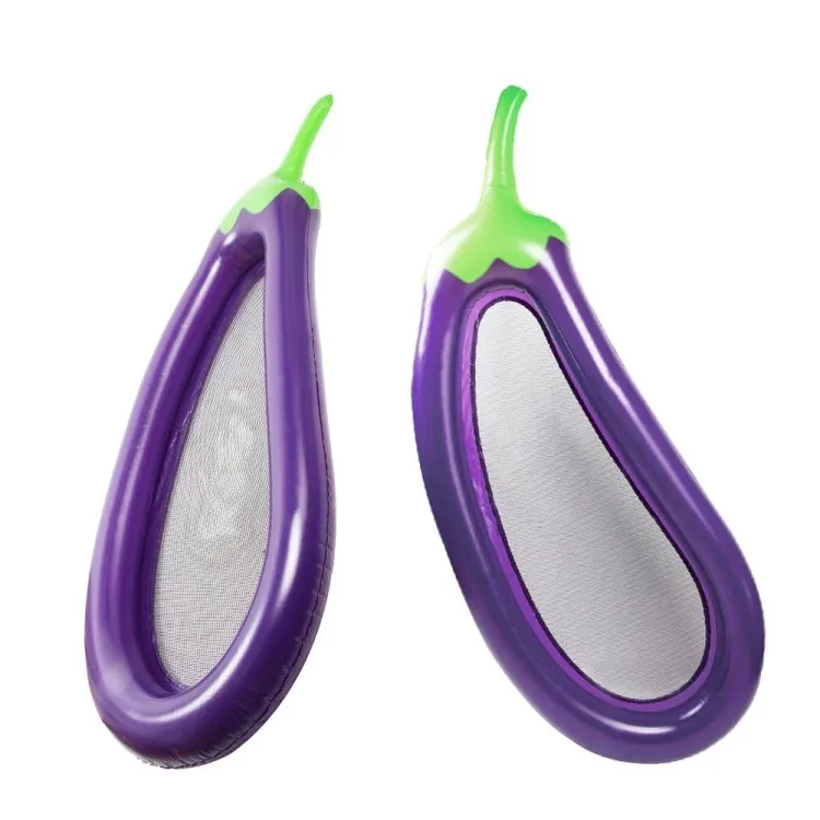 Inflatable Eggplant Shaped Floating Mat Swimming Ring, Inflated Size: 265 x 105cm