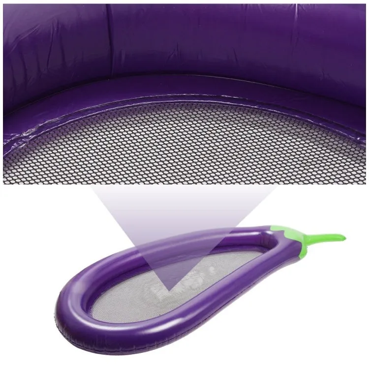 Inflatable Eggplant Shaped Floating Mat Swimming Ring, Inflated Size: 265 x 105cm