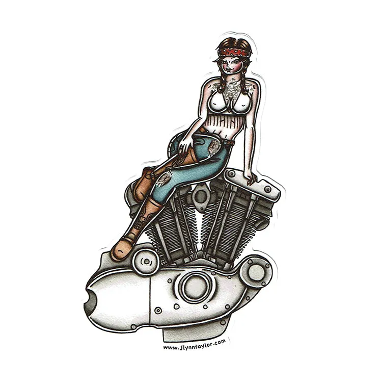 Ironhead Engine Pinup Sticker