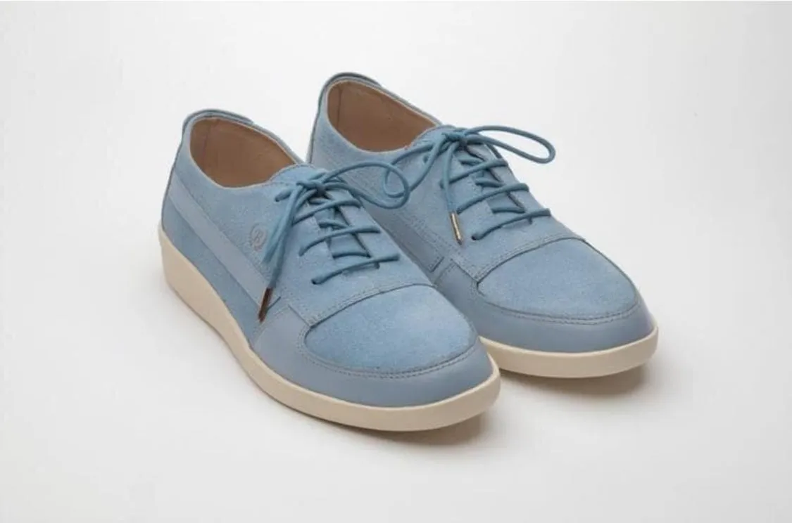 Johnny Famous Bally Style Midtown Men's Baby Blue Suede Low Tops