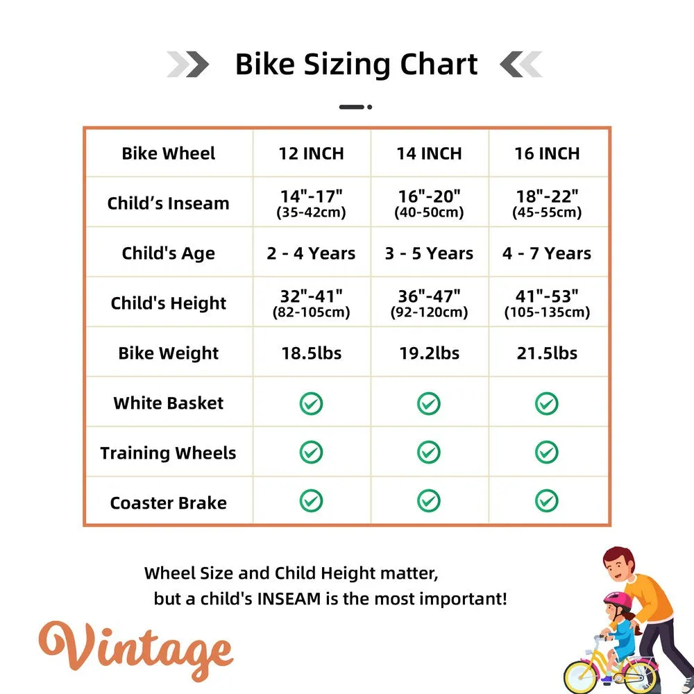 JOYSTAR Vintage Kids Bike for Boys Girls