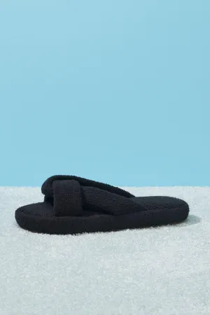 Juna Terry Slide Sandal - Black