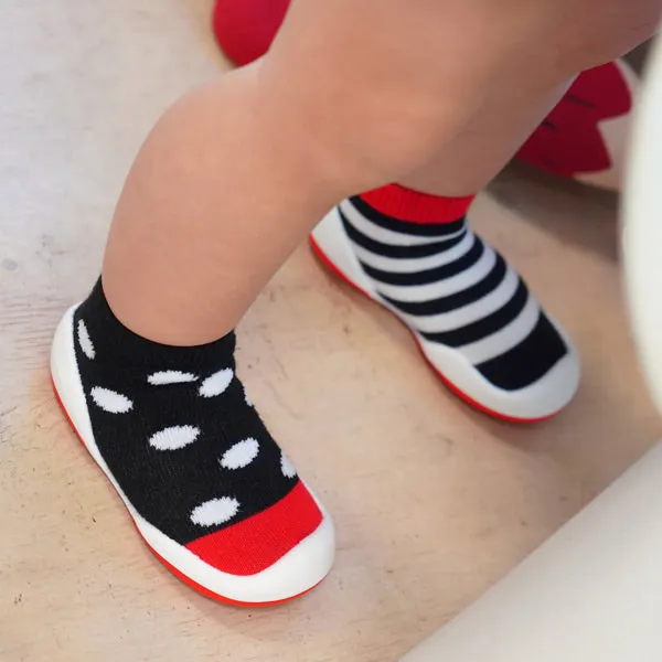 Komuello First Walker Shoes - Dot Stripe - 6 to 12 Months