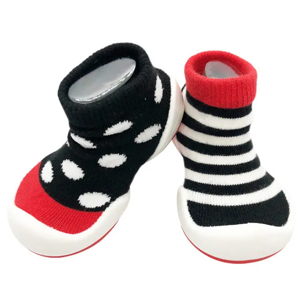 Komuello First Walker Shoes - Dot Stripe - 6 to 12 Months