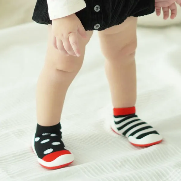 Komuello First Walker Shoes - Dot Stripe - 6 to 12 Months