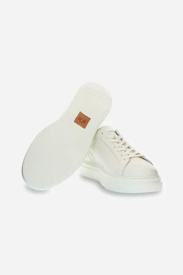 La Martina Men's Shoes Leather Trainers | Off White