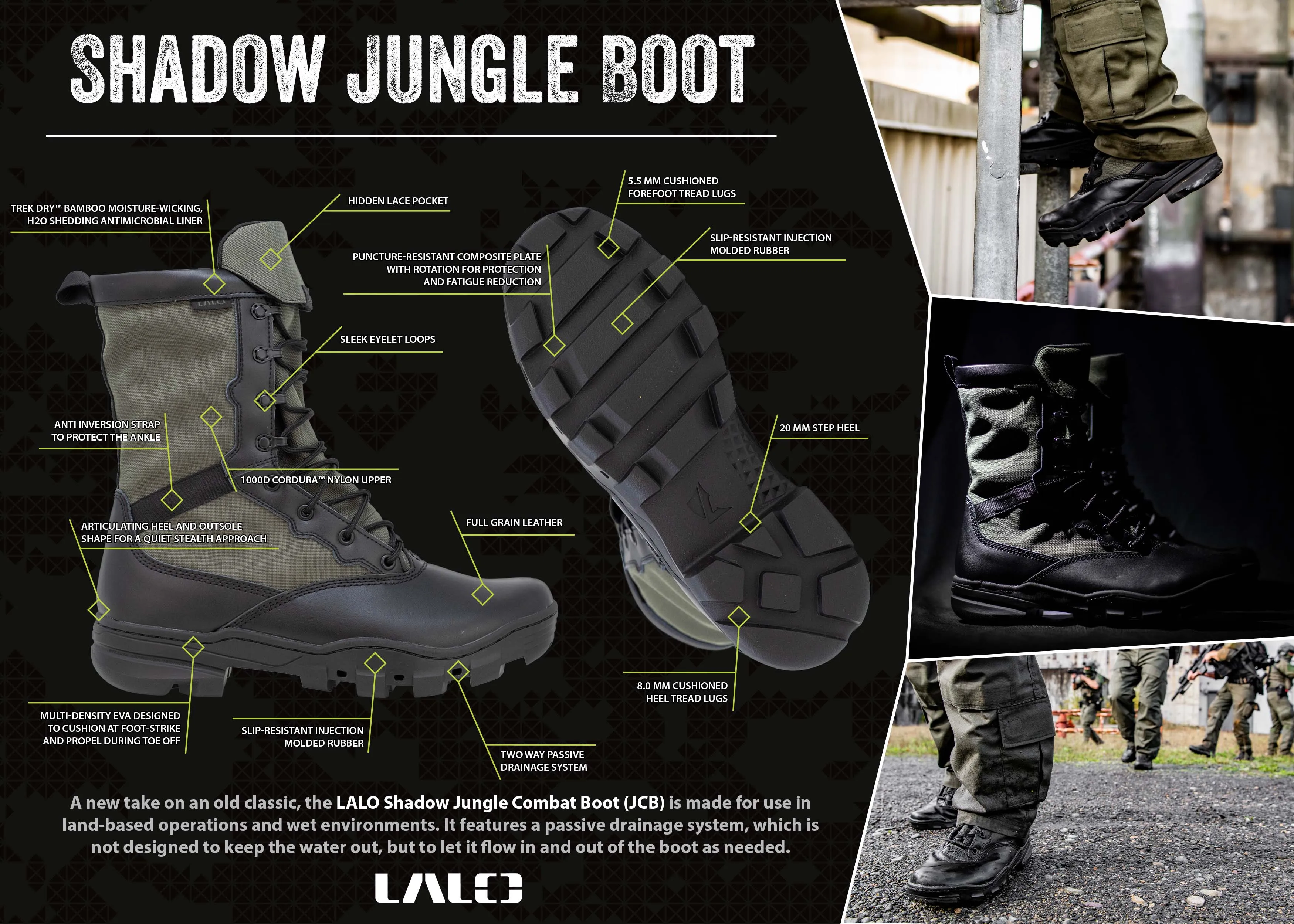 LALO SHADOW JCB 9" Boots Jungle - 1ML063