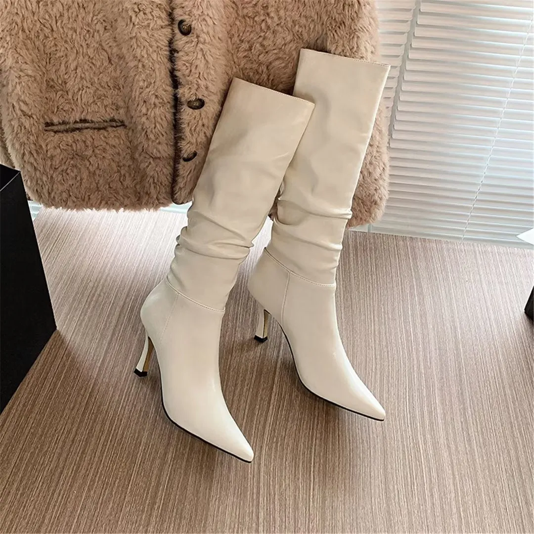 LeathElegance Artisan Winter Cowhide Chic Boots