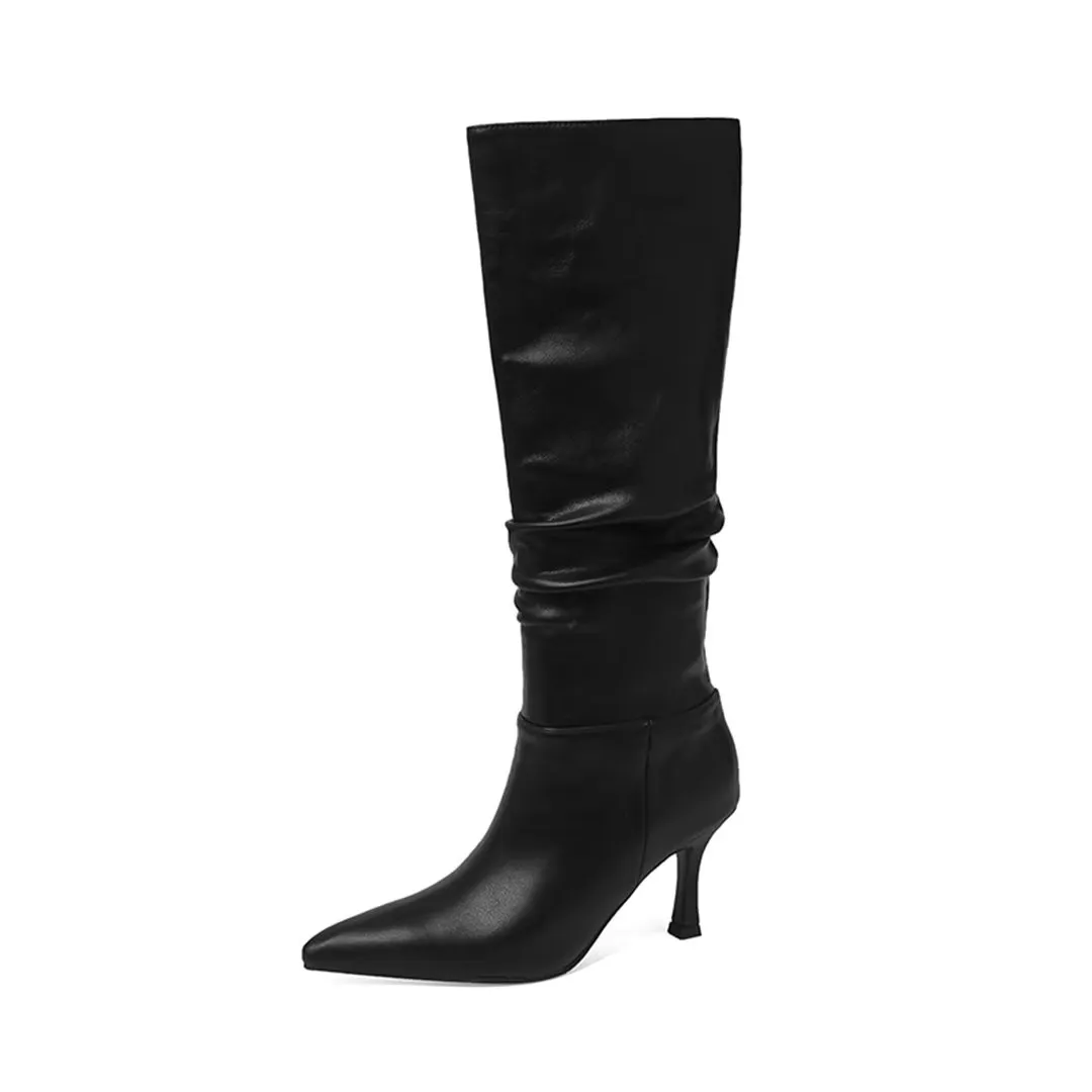 LeathElegance Artisan Winter Cowhide Chic Boots