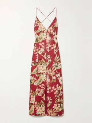 Lexi floral-print linen midi dress