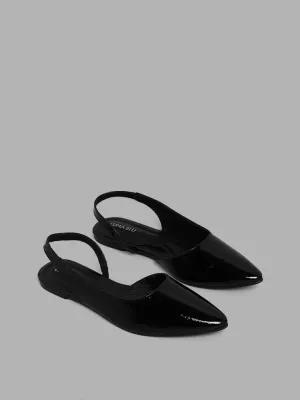 LUNA BLU Black Sling Back Flat Shoes