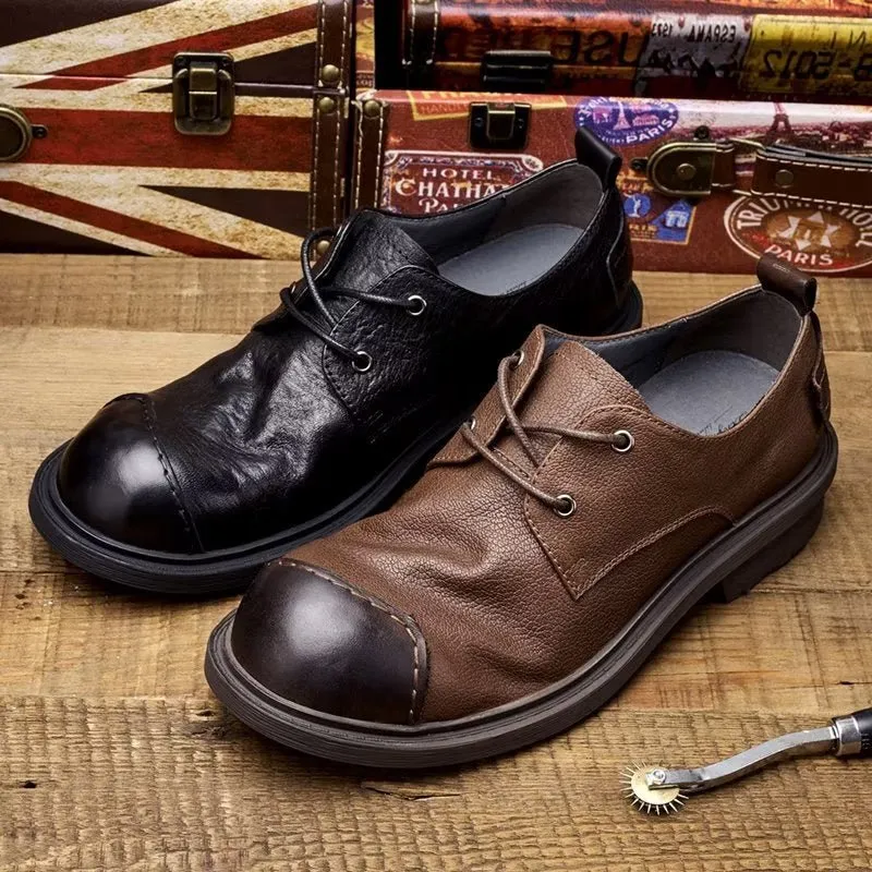 LuxeLace Leather Sophisticated Casual Shoes