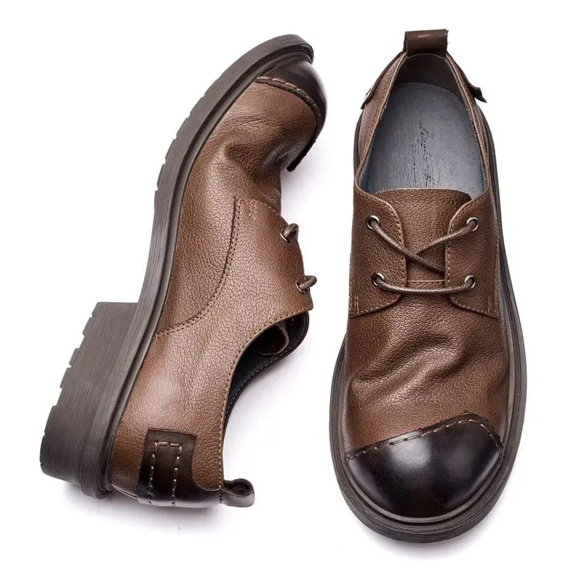 LuxeLace Leather Sophisticated Casual Shoes