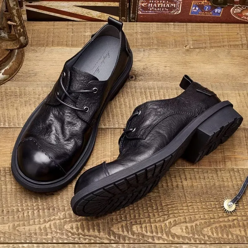 LuxeLace Leather Sophisticated Casual Shoes