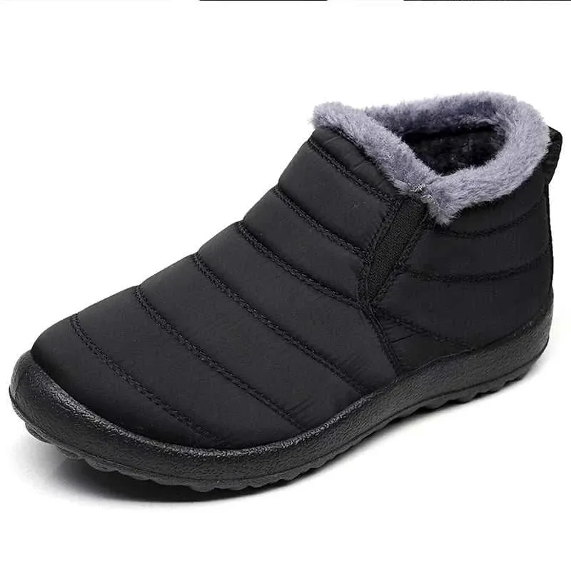 Men's Boots Slip On Winter Shoes For Men Ankle Boots Winter Booties For Men Fur Shoes Waterproof Snow Boots Warm Casual Botas