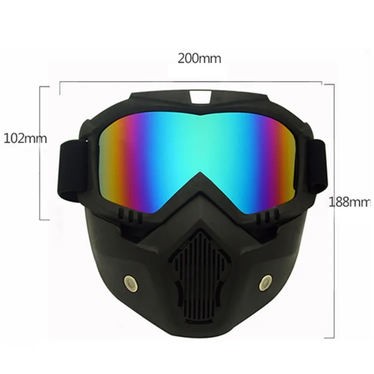 Motorcycle Off-road Helmet Mask Detachable Windproof Goggles Glasses(Red)