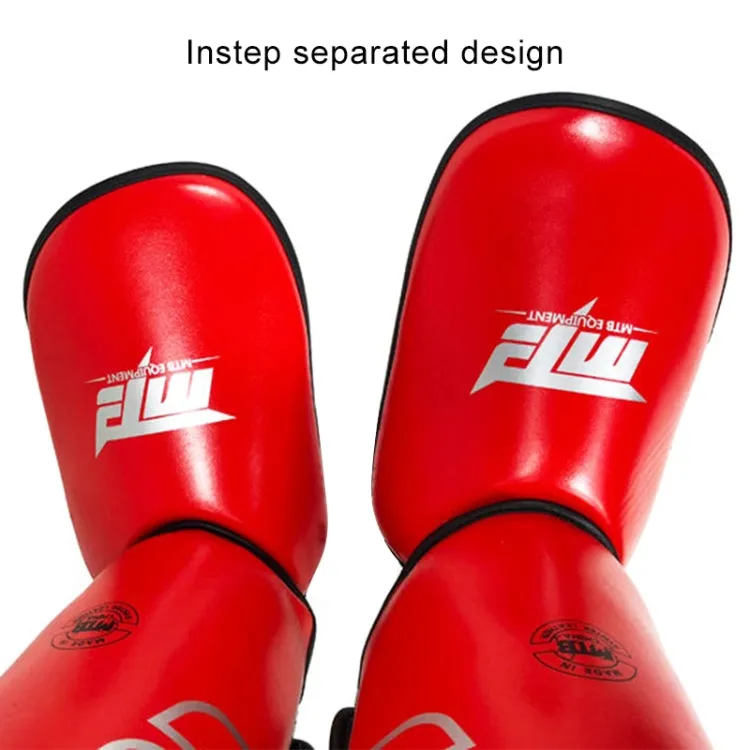 MTB SJ-004A Freestyle Grappling Thai Boxing Training Leg Guards Ankle Protector Sports Protective Gear, Size:L(Red)