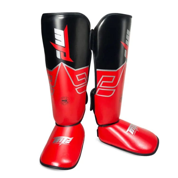 MTB SJ-004A Freestyle Grappling Thai Boxing Training Leg Guards Ankle Protector Sports Protective Gear, Size:L(Red)