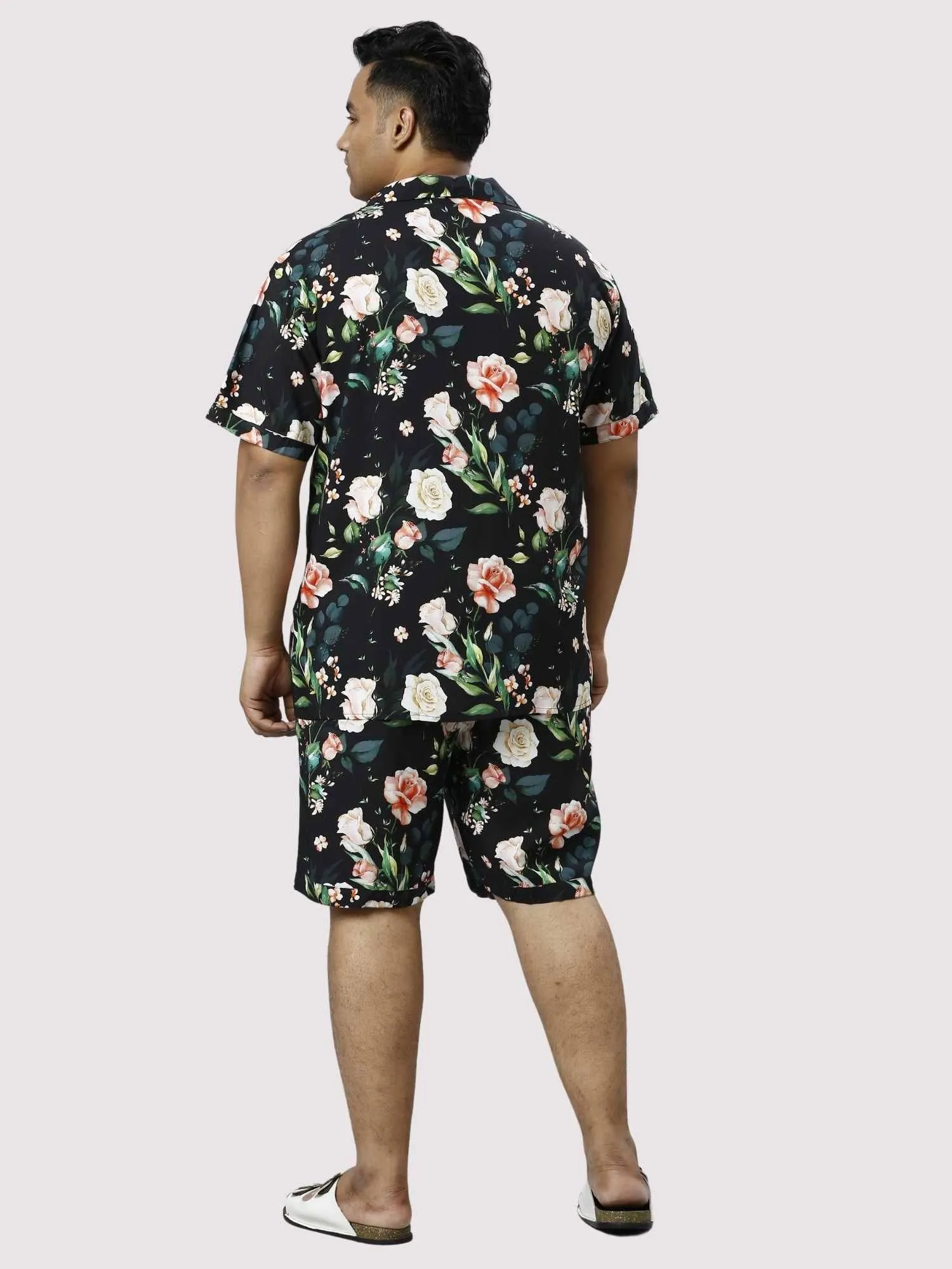 Night Blossoms Digital Printed Full Co-ords Set Men'sPlus Size