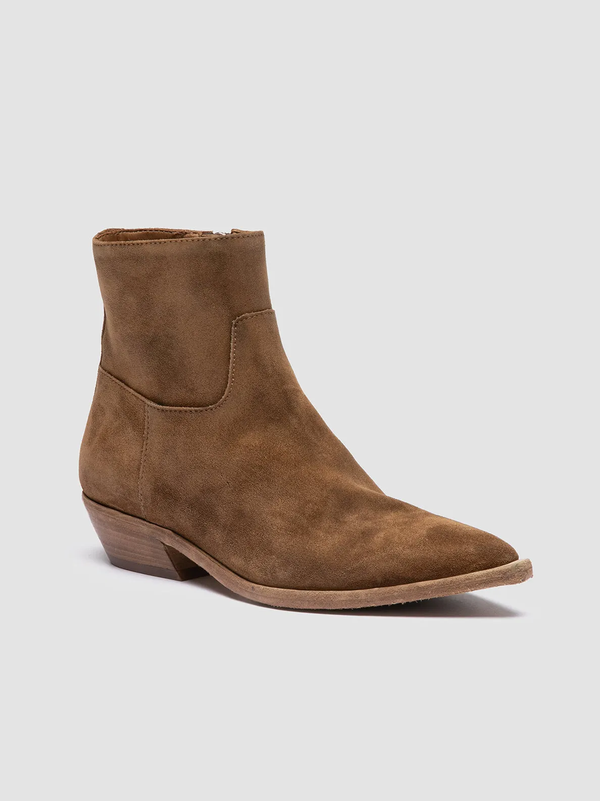 NOELIE DD 102 - Light Brown Suede Zipped Boots