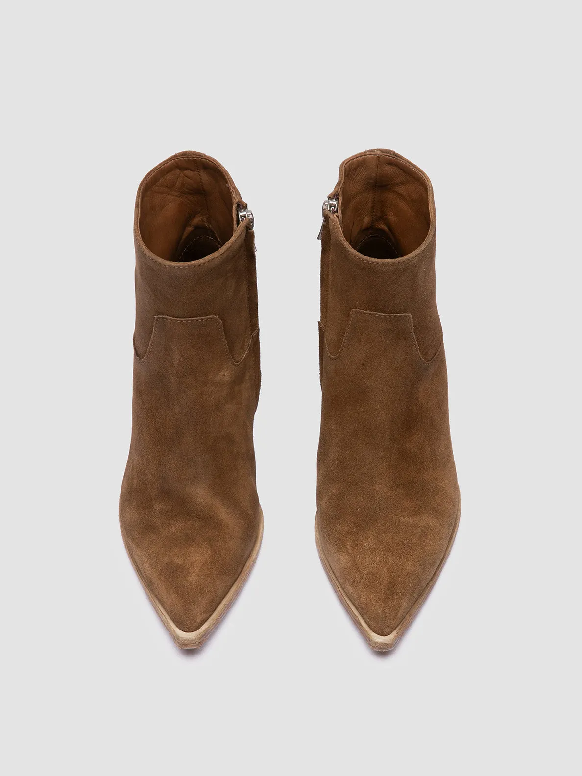 NOELIE DD 102 - Light Brown Suede Zipped Boots