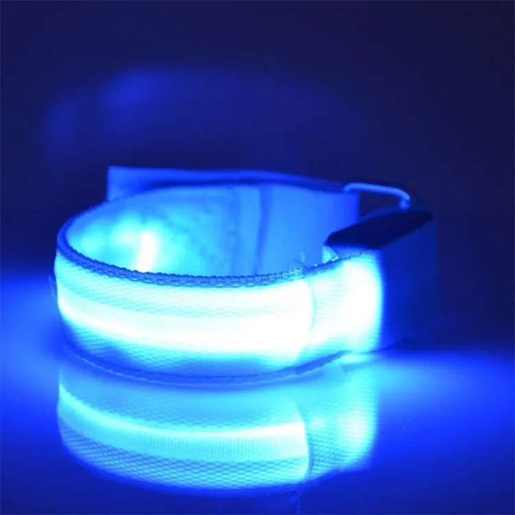 Nylon Night Sports LED Light Armband Light Bracelet, Specification:USB Charging Version(Blue)