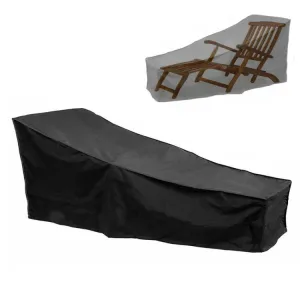 Outdoor Beach Chair Dustproof And Waterproof Cover Rocking Chair Furniture Protective Cover, Size: 200x40x85cm(Black Silver)