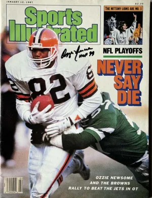 Ozzie Newsome Signed Sports Illustrated HOF 99 Inscription 1/12/1987 Issue (JSA)